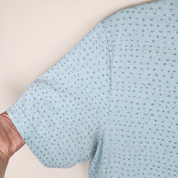 Travis Mathew Thundersnow Short Sleeve Polo Shirt Blue Geo Print sz L - Picture 4 of 8